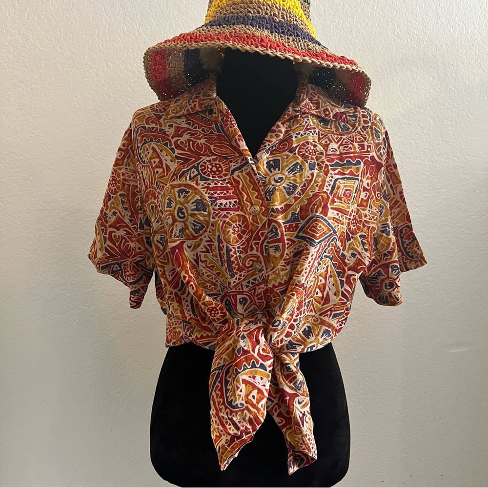 Amanda Smith Pure Silk 100% silk shorts sleeves blouse